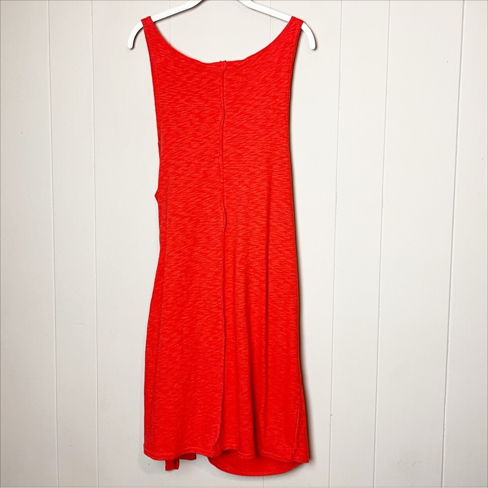 Free People Beach Feelin It Mini Dress Large burnt orange 100% cotton boho wrap - Picture 6 of 14